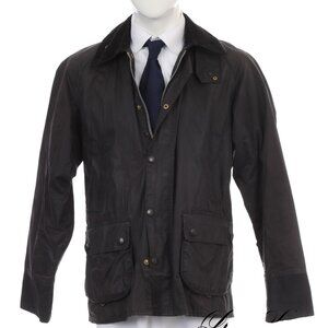 Barbour Made in England Black A104 Bedale Waxed Tartan Lined Jacket 42 Large L